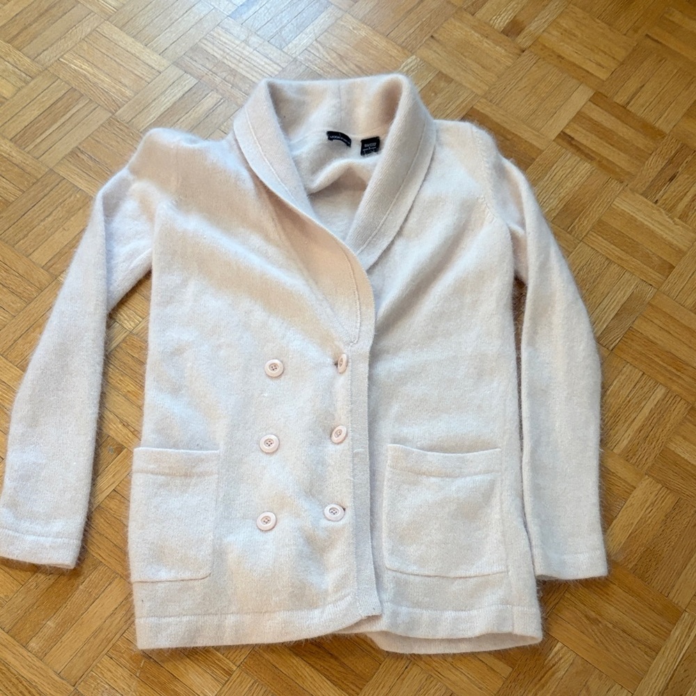 Moda International Women's Cream Double-Breasted.  Cardigan